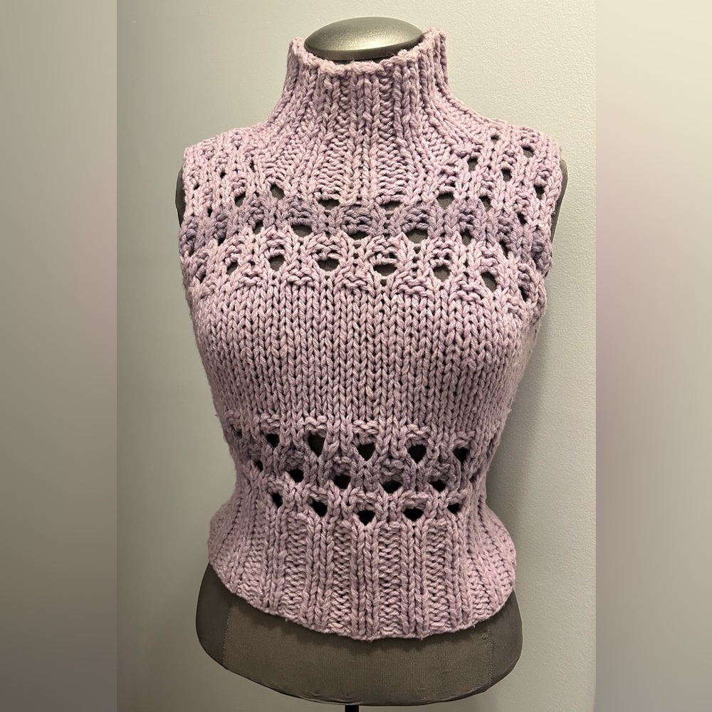 NWOT Vintage Bebe Handmade Wool Knit Vest Limid Edition